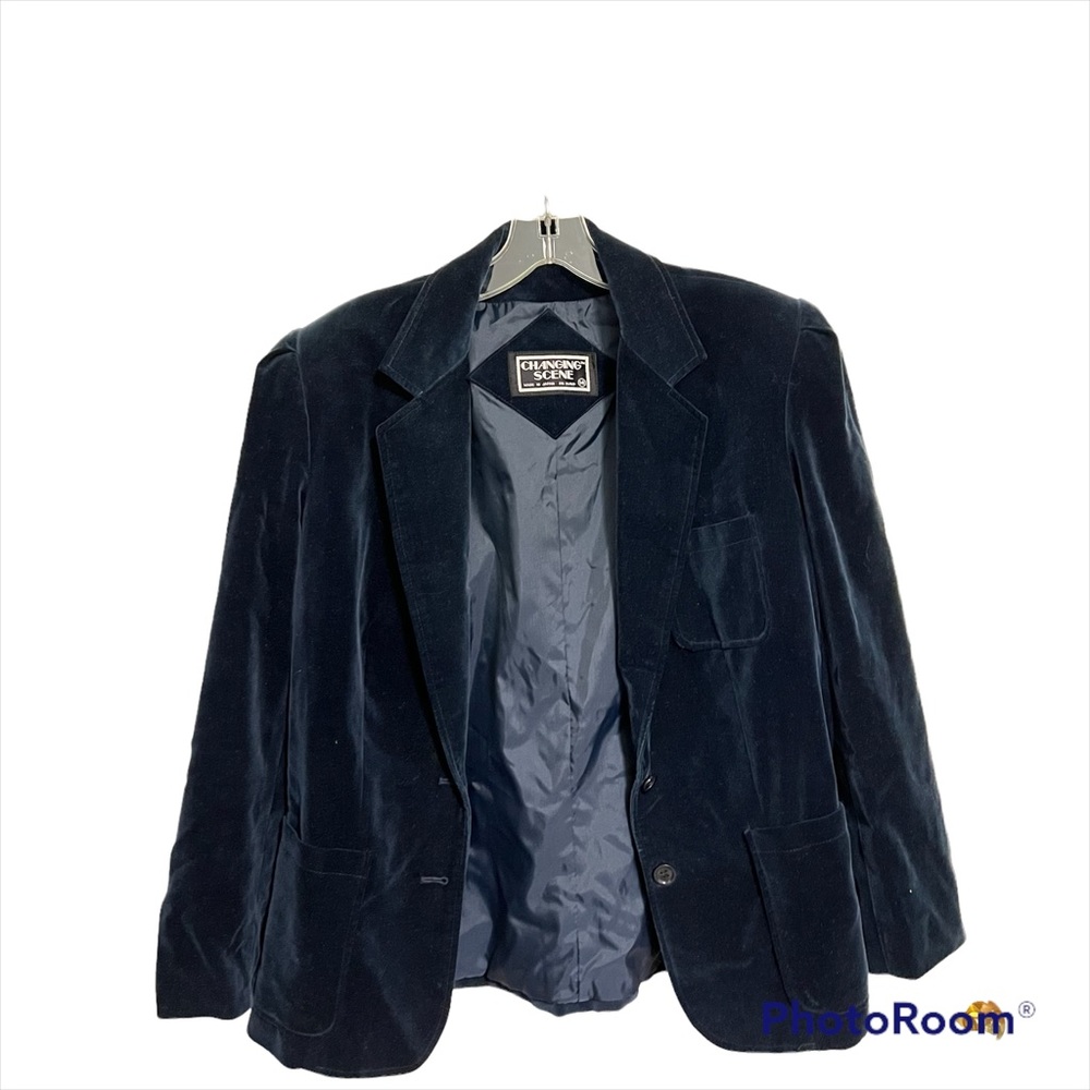 Vintage Velvet Navy Blazer